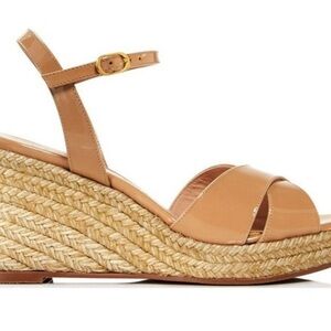 Stewart Weitzman “Rosemarie” strappy tan Espadrille platform sandal size 11.